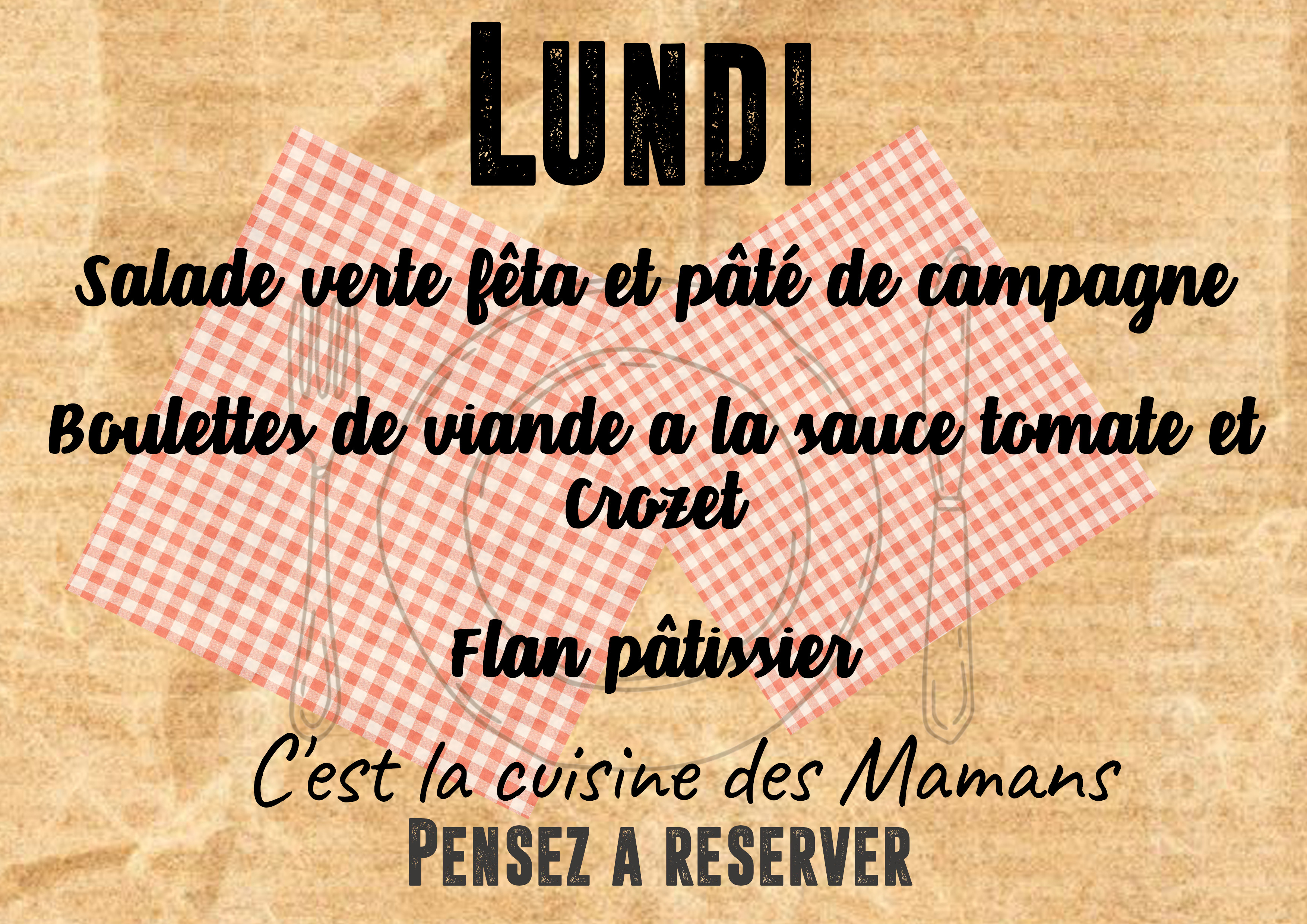 Menu du Lundi 